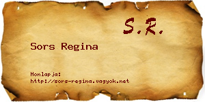 Sors Regina névjegykártya